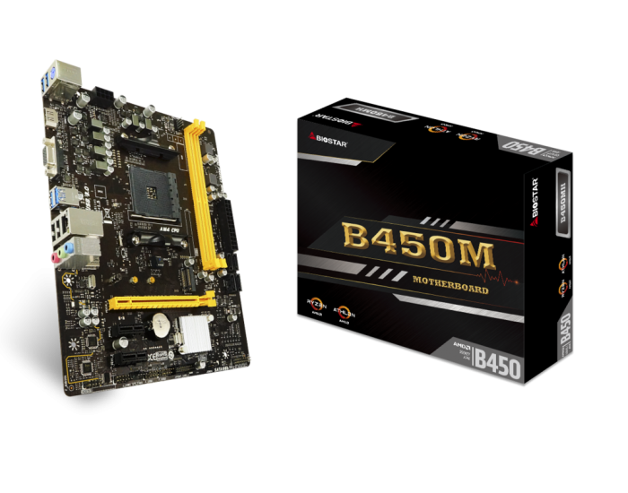 BIOSTAR MOTHERBOARD B450M H (FOR AMD)